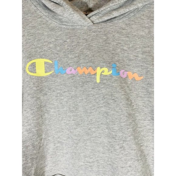 Champion Womens Middleweight Jersey Pullover Hoodie Spellout Shadow Logo Gray - Picture 3 of 7